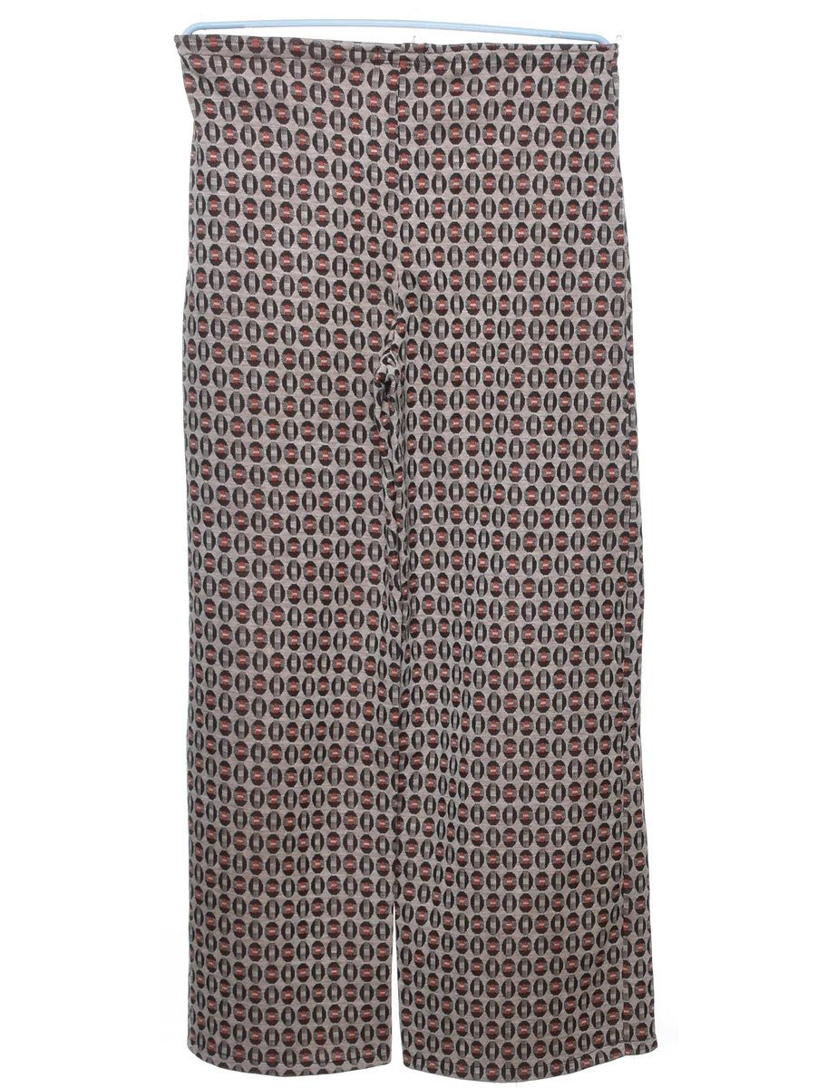 Vintage Geometric Pattern 1970s Trousers - W28 L31 - Image 2