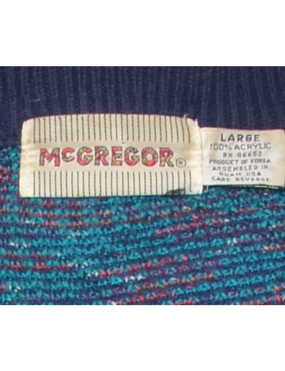 Vintage Geometric Pattern Jumper - L - Image 4