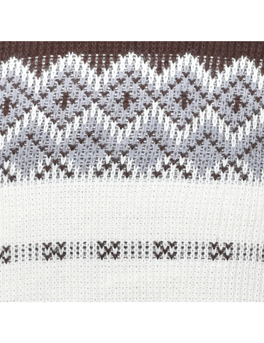 Vintage Geometric Pattern Jumper - M - Image 3