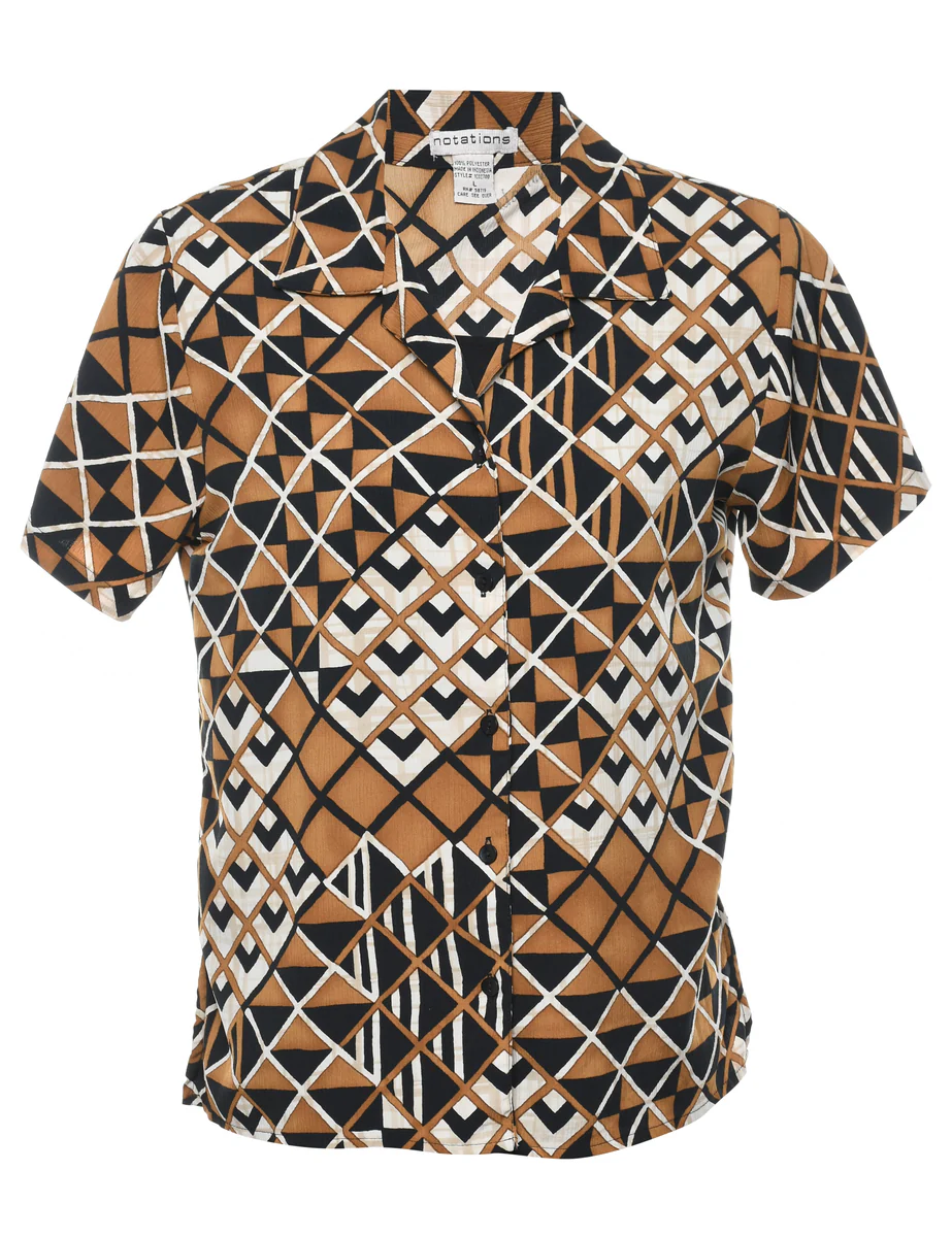 Vintage Geometric Print Shirt - L