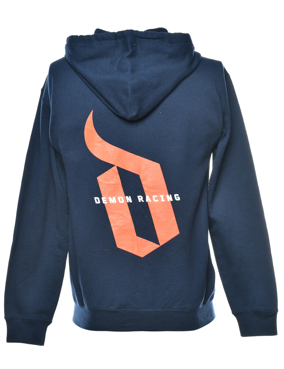 Vintage Gildan Demon Racing Printed Hoodie - S - Image 2