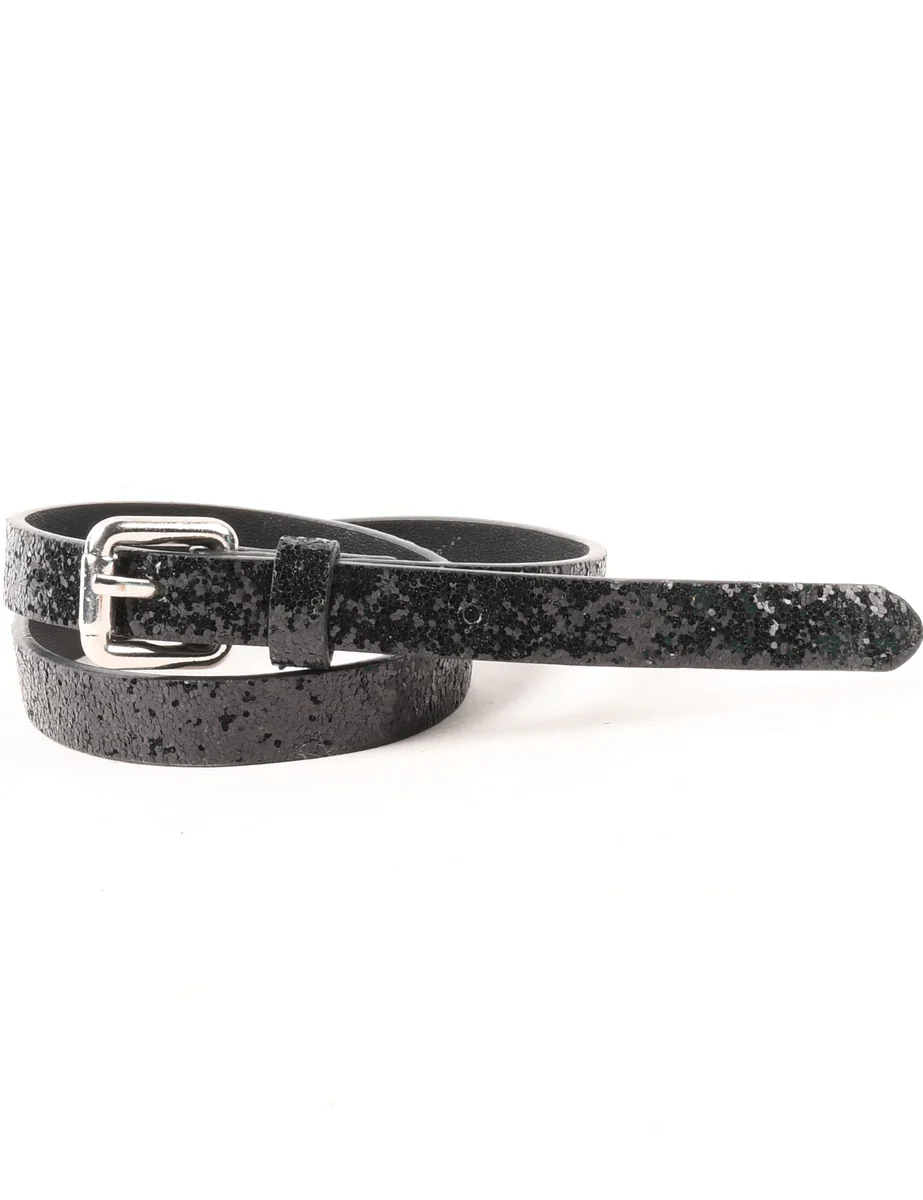 Vintage Glittery Skinny Belt - XS