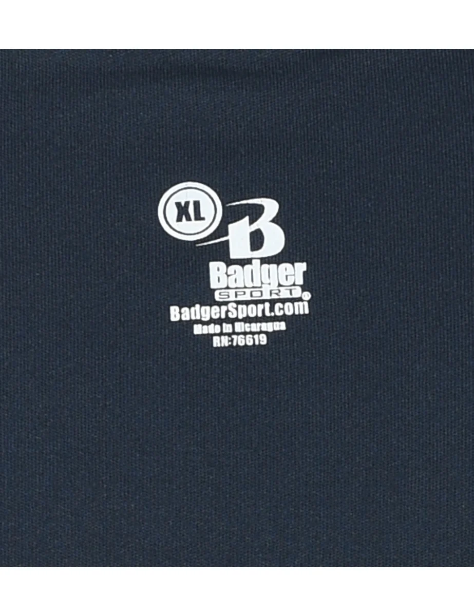 Vintage Grafton Red & Navy Basketball Sports T-shirt - XL - Image 4