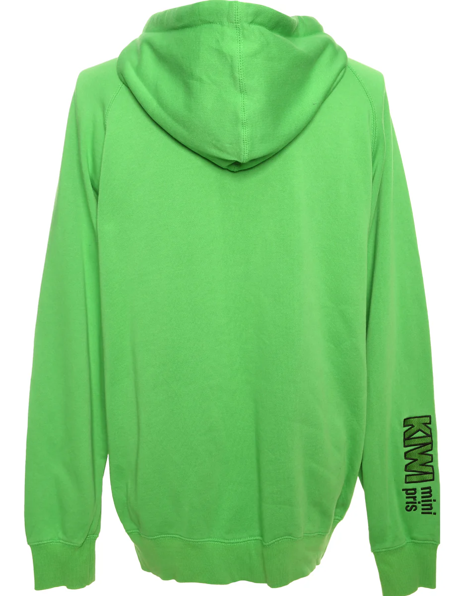 Vintage Green Printed Hoodie - L - Image 2