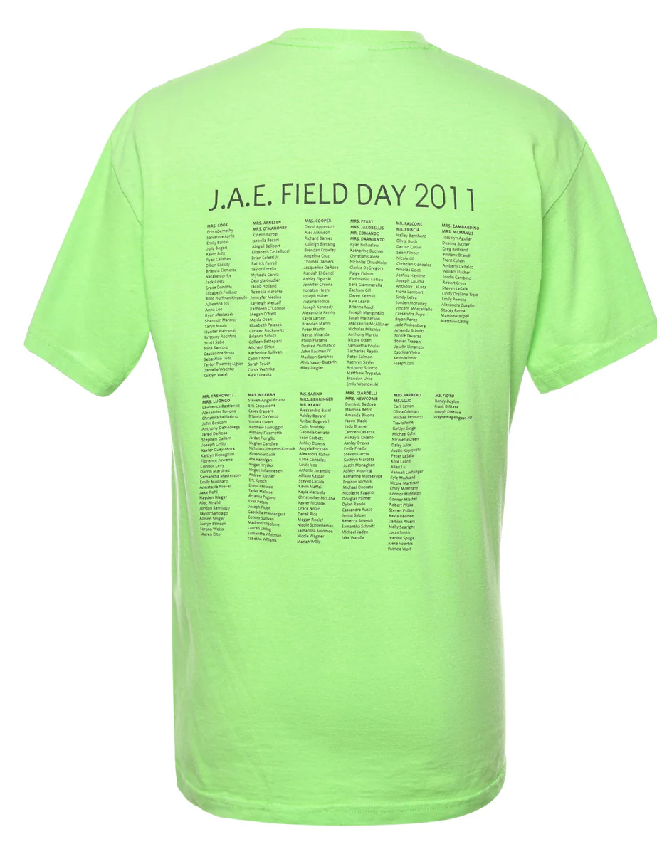 Vintage Green Printed T-shirt - M - Image 2