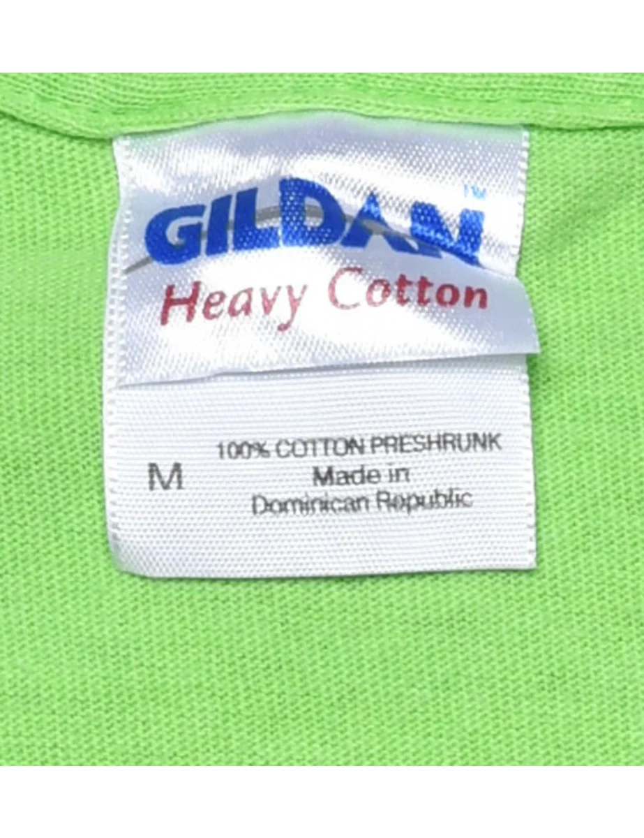 Vintage Green Printed T-shirt - M - Image 4