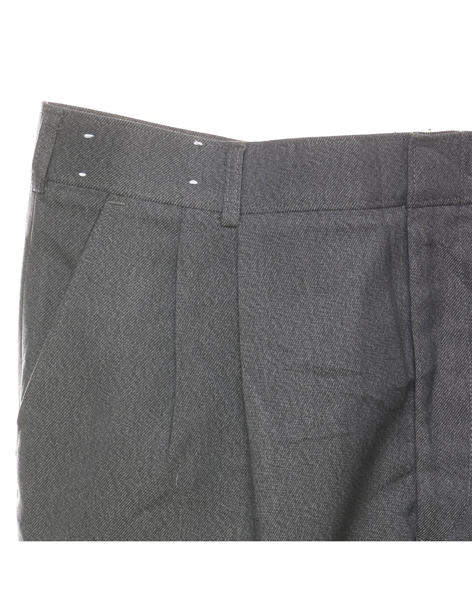 Vintage Grey Pleated Tapered Trousers - W36 L31 - Image 3