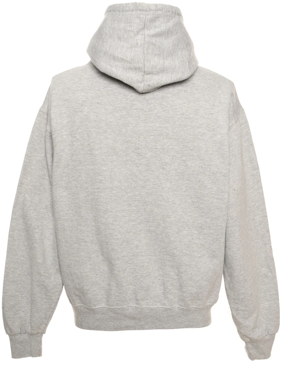 Vintage Grey Printed Hoodie - M - Image 2