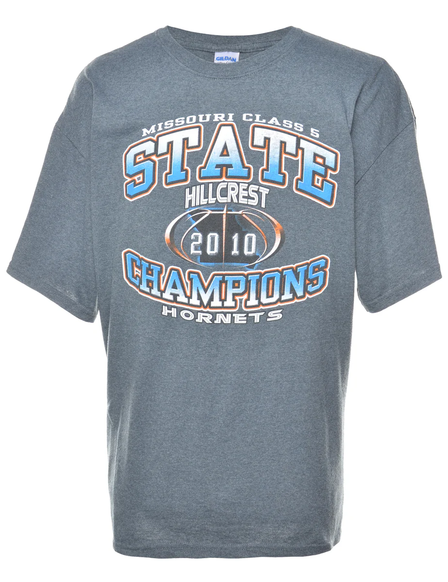 Vintage Grey Printed T-shirt - XL