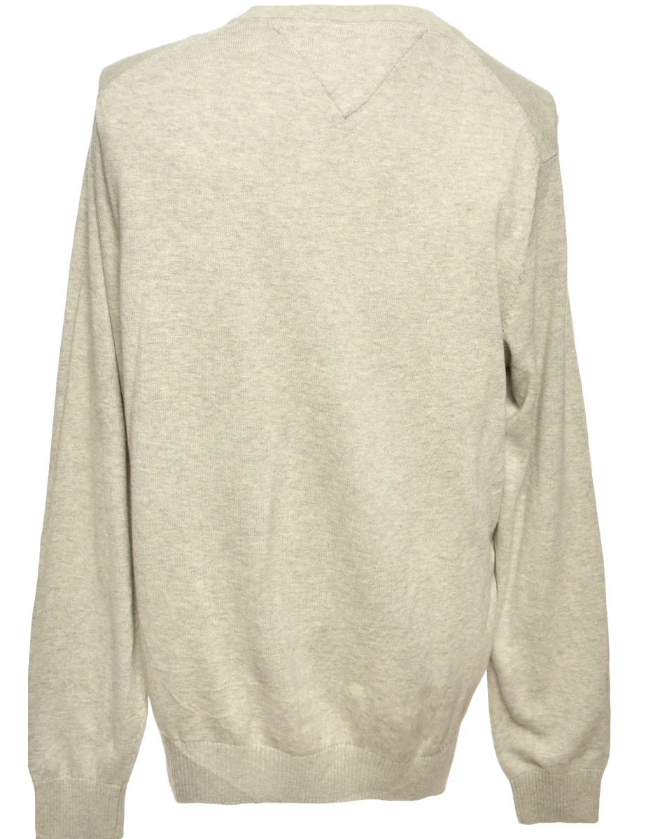 Vintage Grey Tommy Hilfiger Jumper - M - Image 2