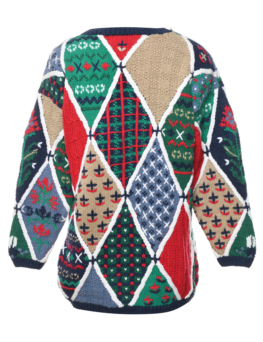 Hand Knitted Classic Jumper - L - Image 2