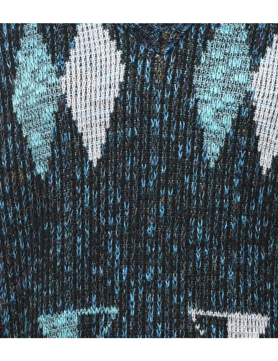 Vintage Harlequin Pattern Jumper - M - Image 3