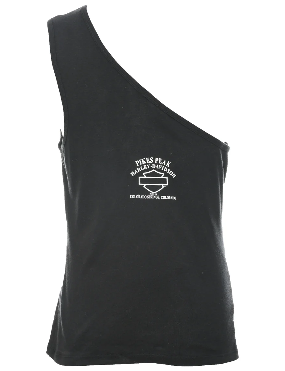Y2K Vintage Harley Davidson One Shoulder Vest - XS - Image 2