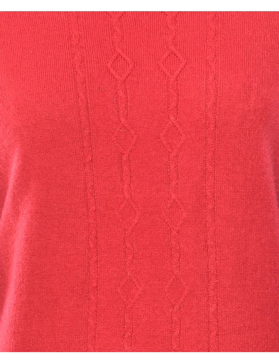 Vintage High Neck Red Jumper - S - Image 3