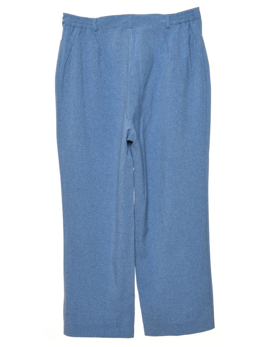 High Waist Blue Trousers - W30 L26 - Image 2