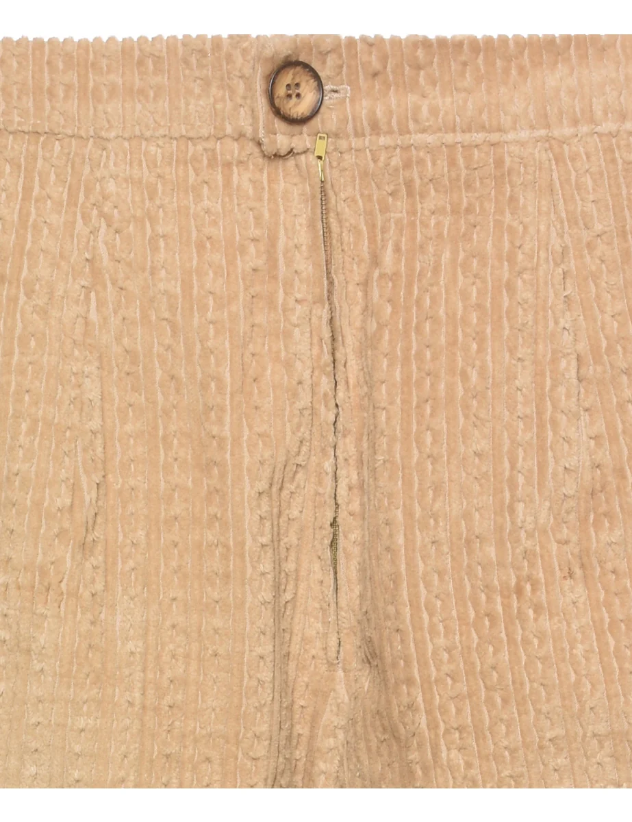 Vintage High Waist Light Brown Corduroy Trousers - W26 L19 - Image 3