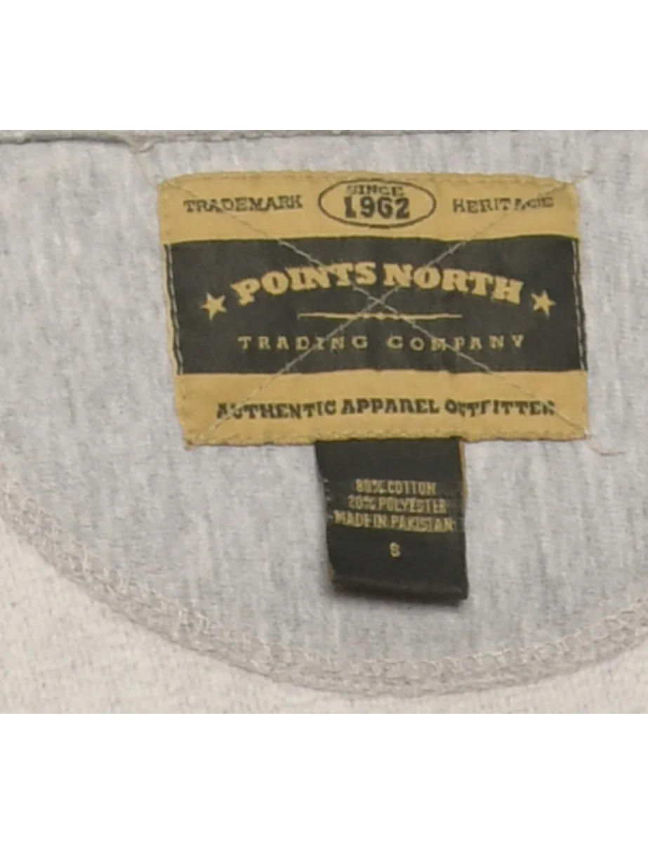 Vintage Hockey Grey Hooded Sports Sweatshirt - L - Image 4