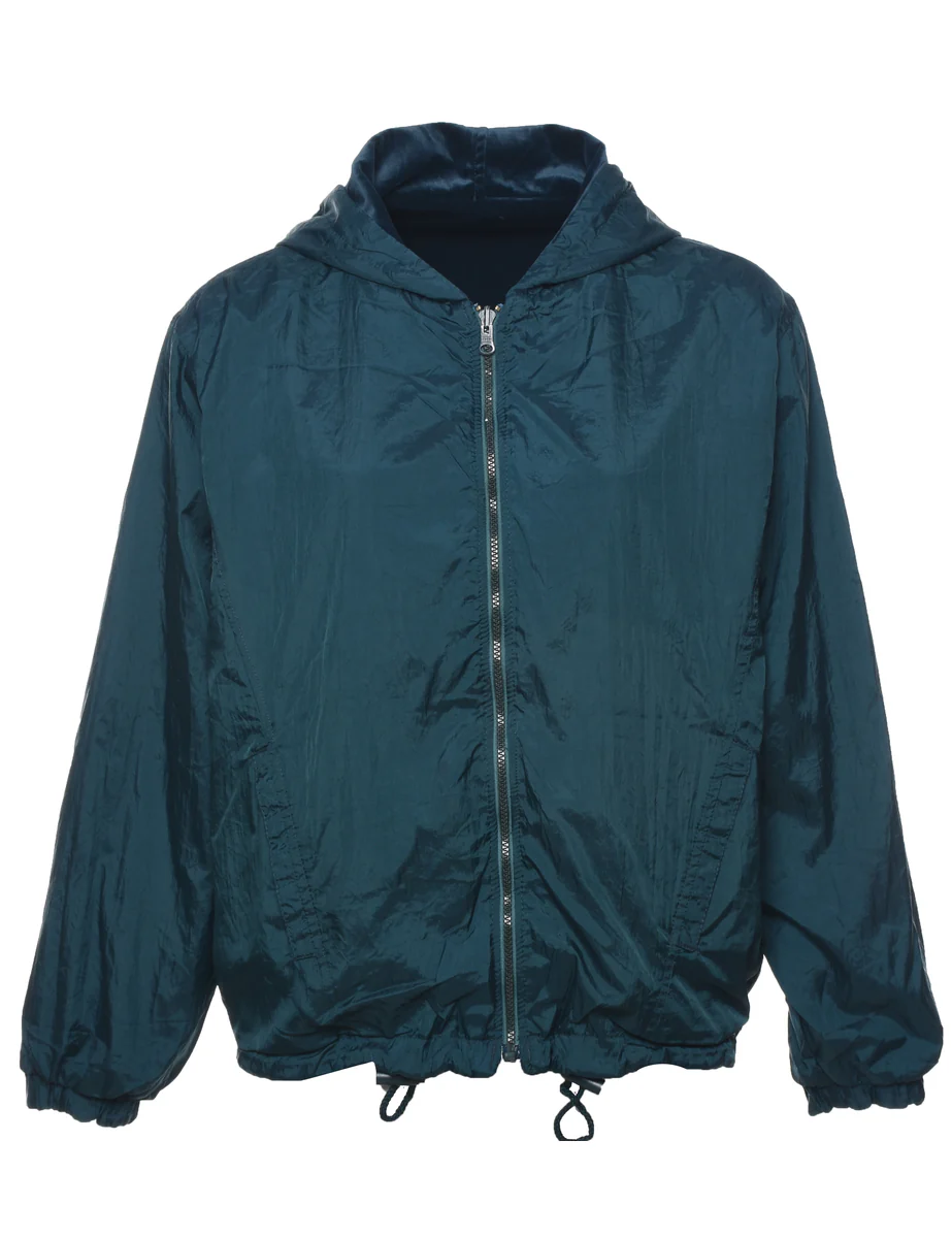 Vintage Hooded Teal Jacket - M