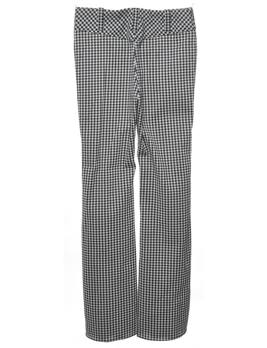 Vintage Y2K Houndstooth Lowrise Trousers - W32 L34 - Image 2