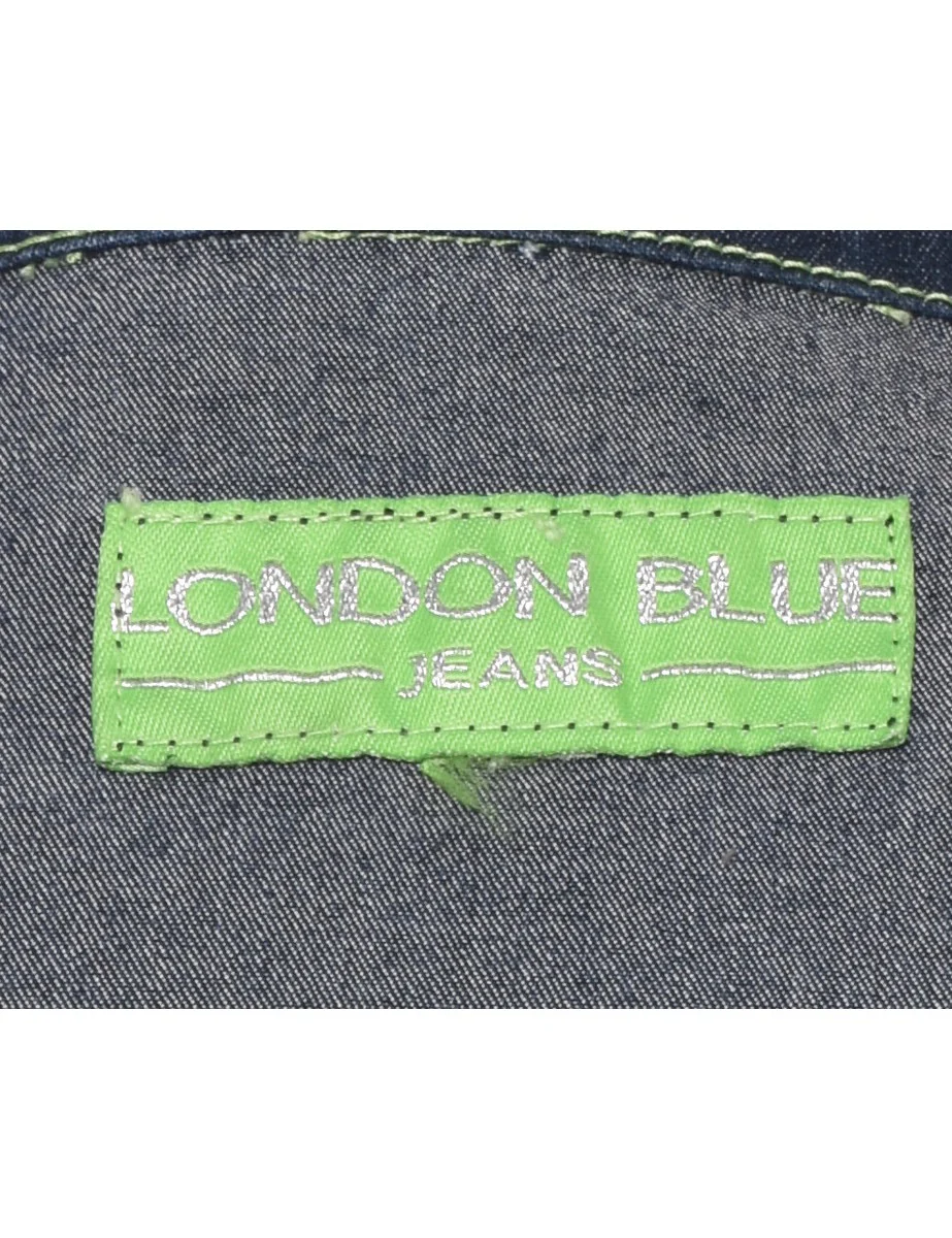 Vintage Indigo Denim Dress - L - Image 4