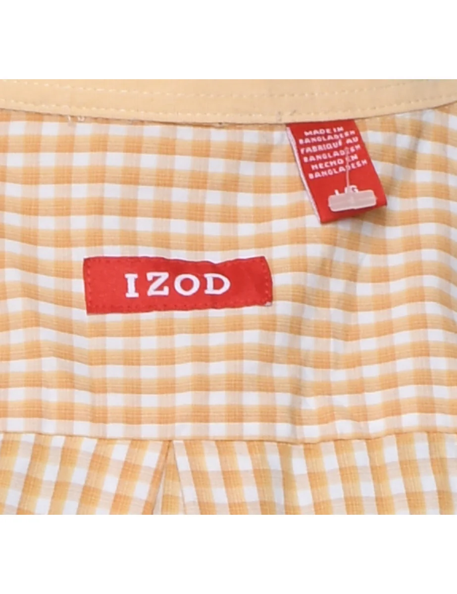 Vintage Izod Checked Mustard Shirt - L - Image 4