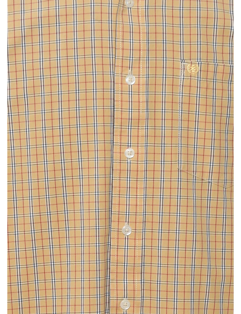 Vintage Izod Checked Pale Yellow Shirt - M - Image 3
