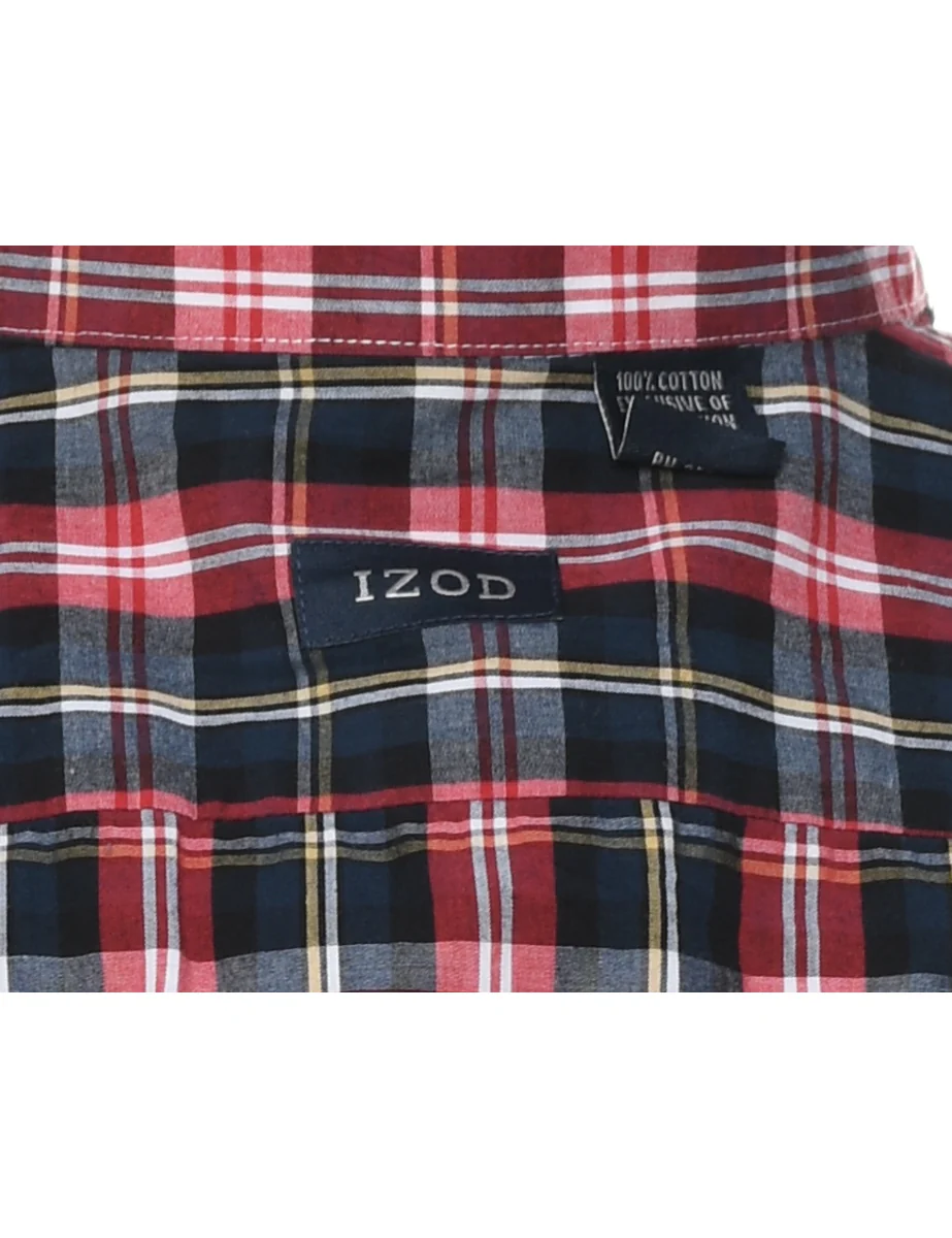Vintage Izod Checked Shirt - L - Image 4