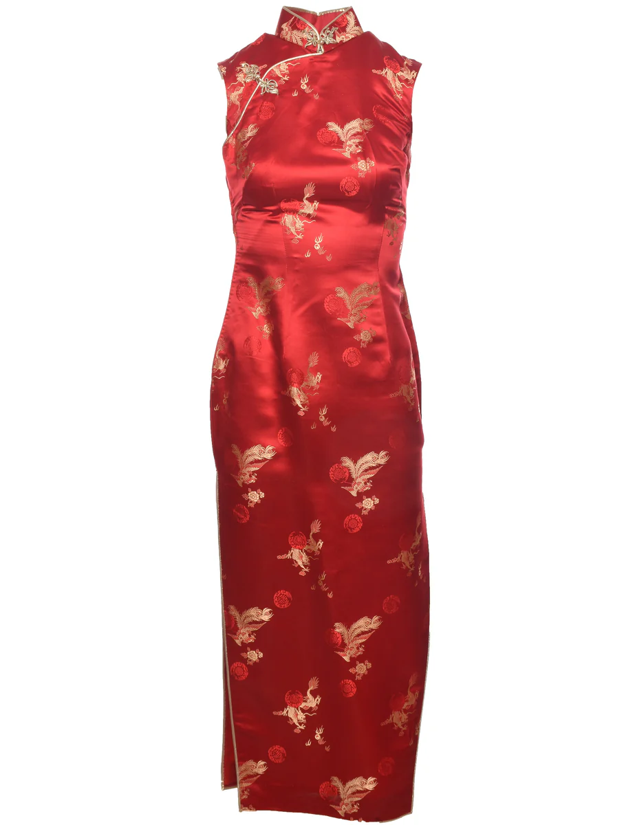 Vintage Jacquard Evening Dress - XS
