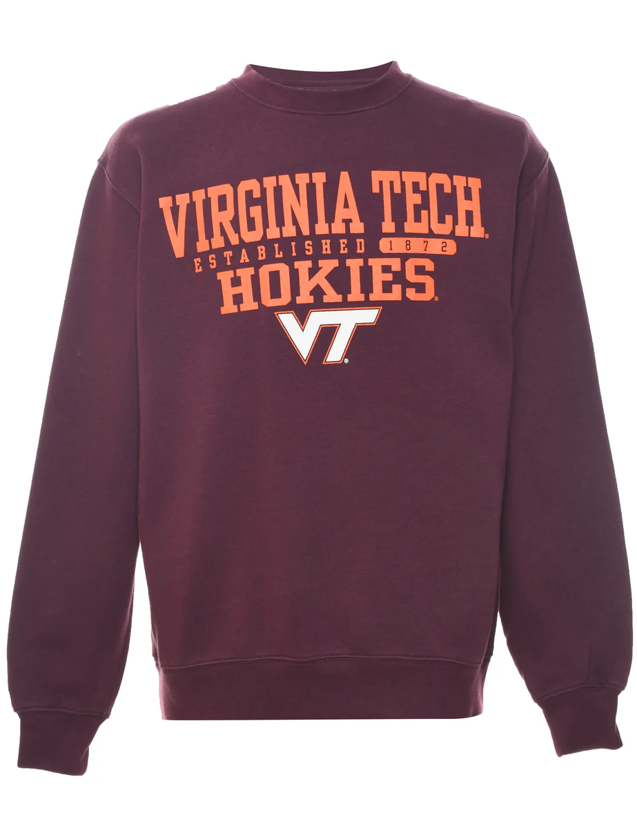 Vintage Jansport Virginia Tech Hokies Printed Sweatshirt - M