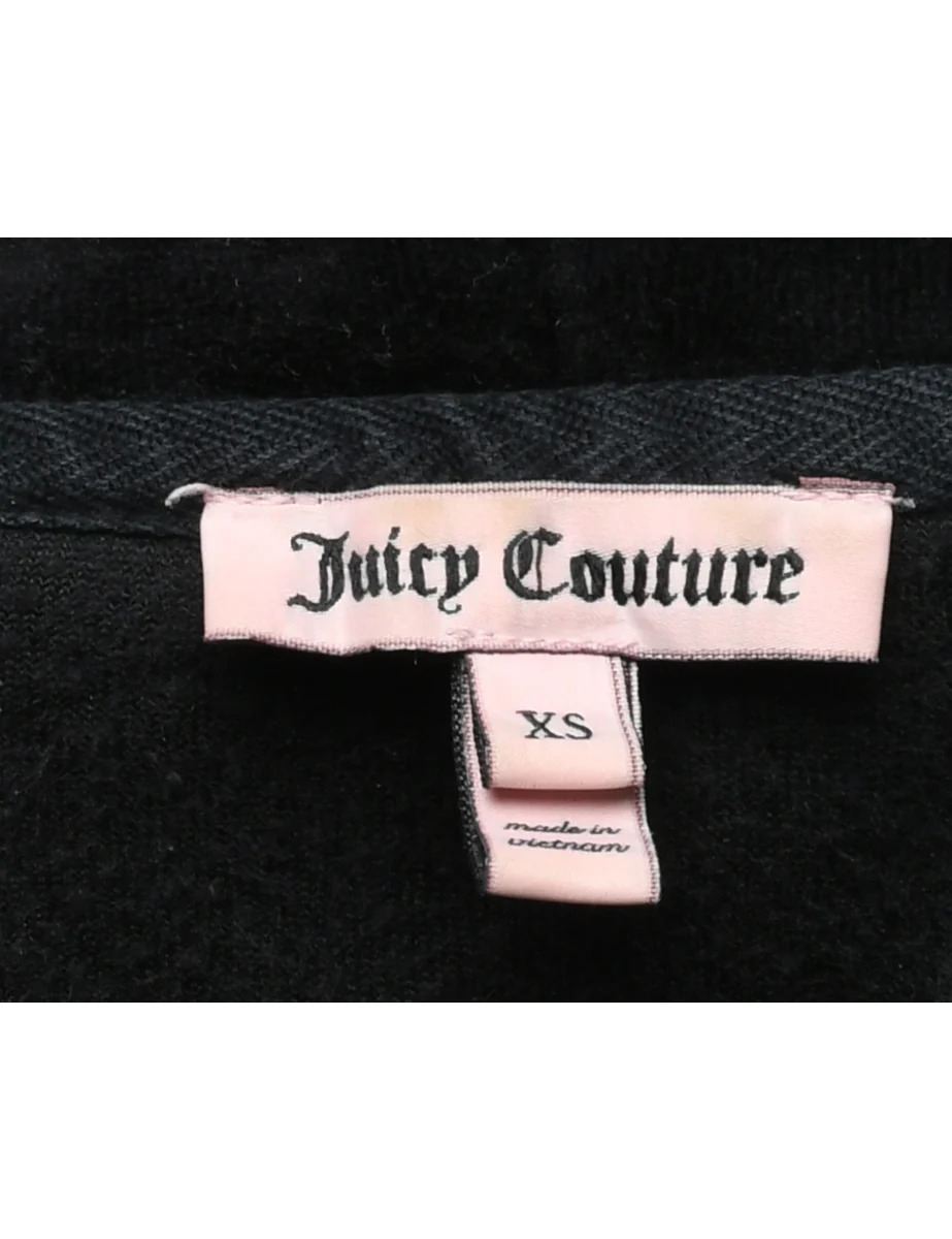 Juicy Couture Velour Black Hooded Sweatshirt - XS - Image 4
