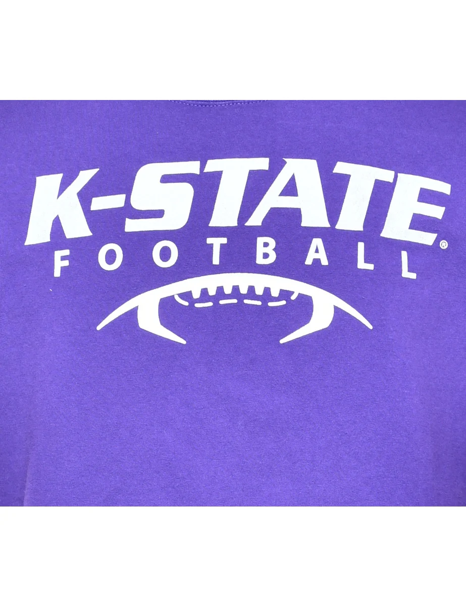 Vintage K-State Football Printed T-shirt - M - Image 3