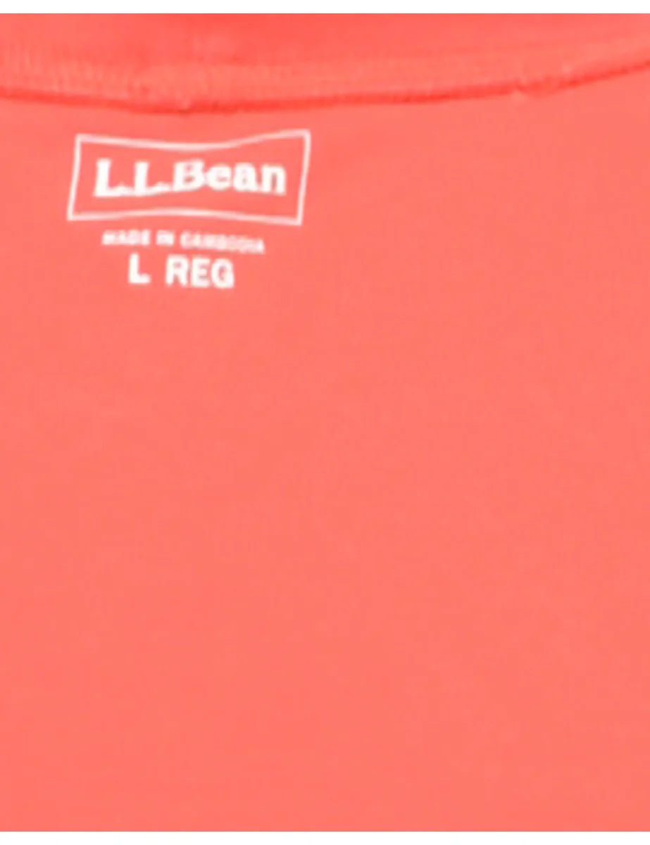 Vintage L.L. Bean Roll Neck Plain Coral T-shirt - L - Image 4