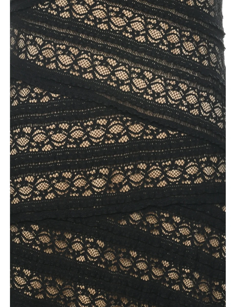 Vintage Lace Black Evening Dress - S - Image 3