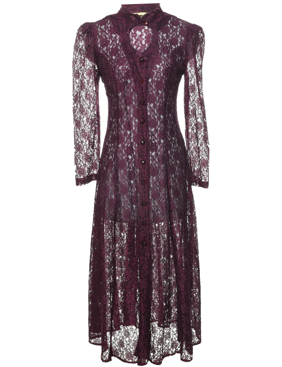 Lace Evening Dress - M