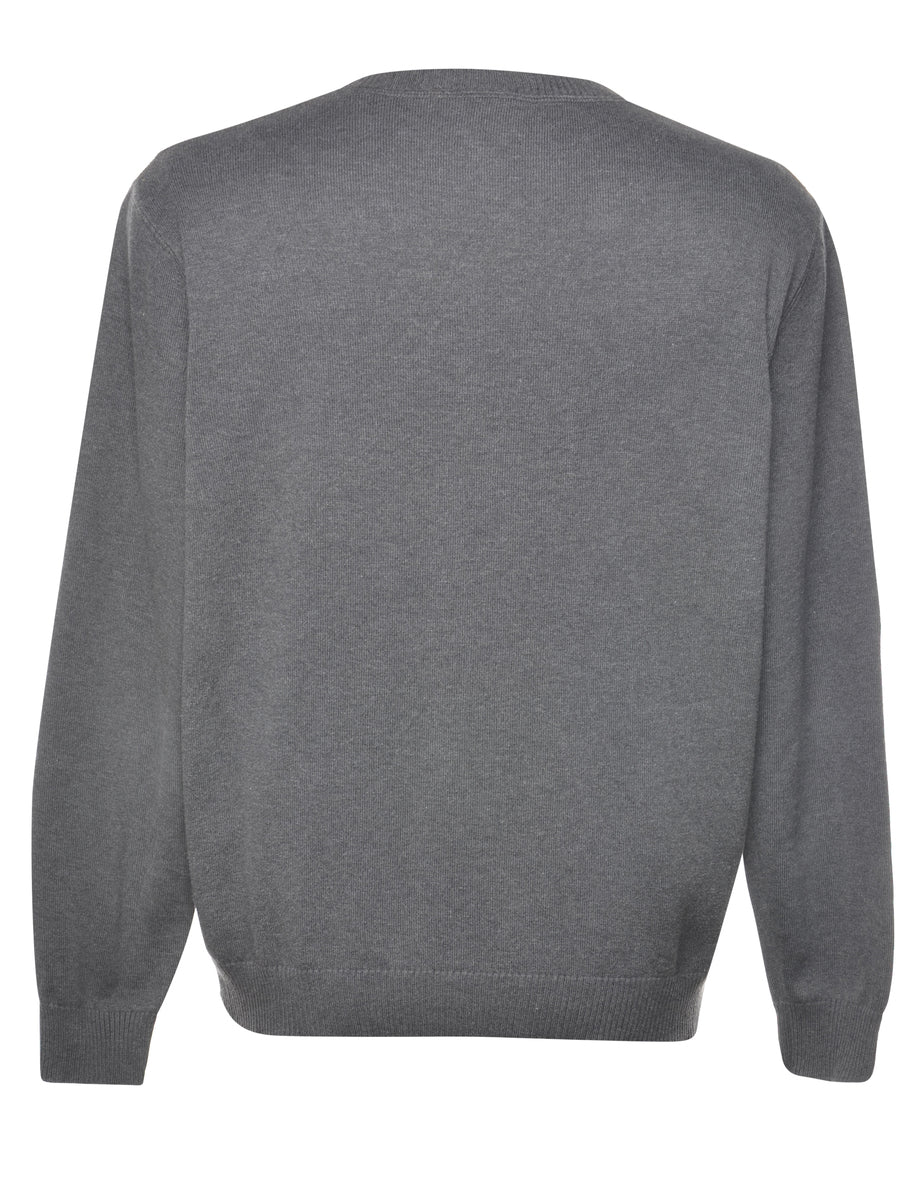 Vintage Lacoste Dark Grey Jumper - L - Image 2