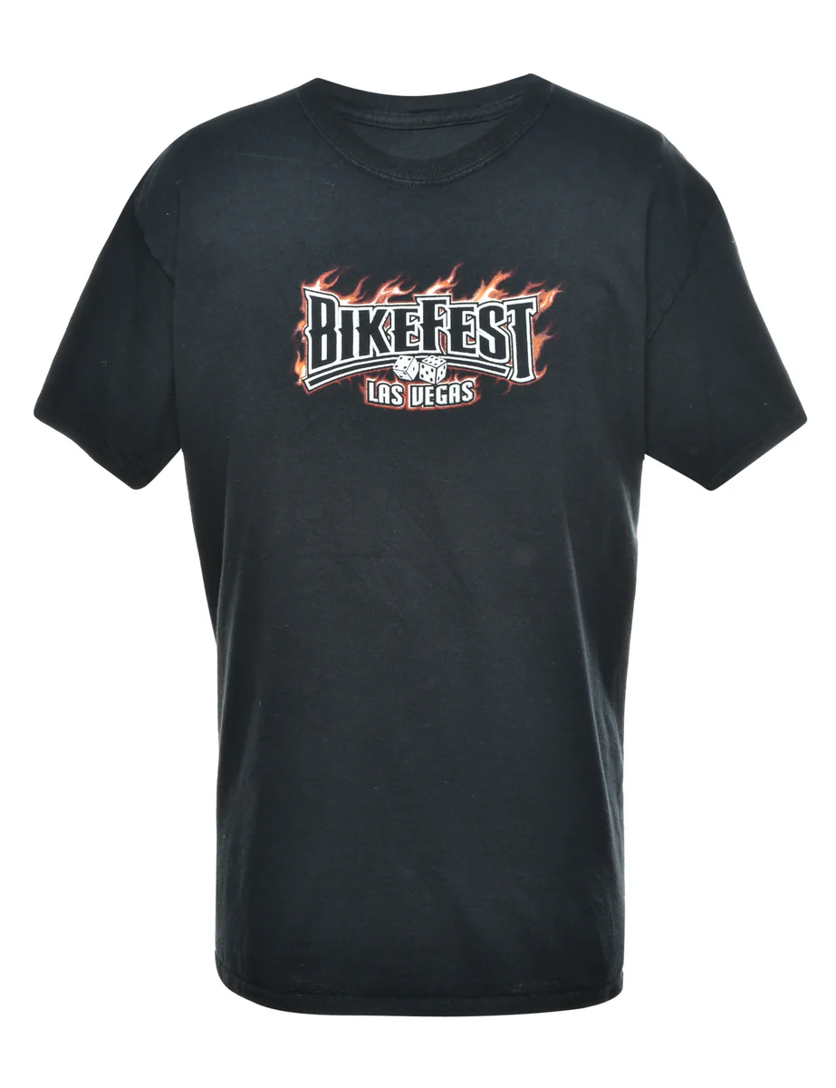 Vintage Las Vegas Bike Fest Printed T-shirt - L