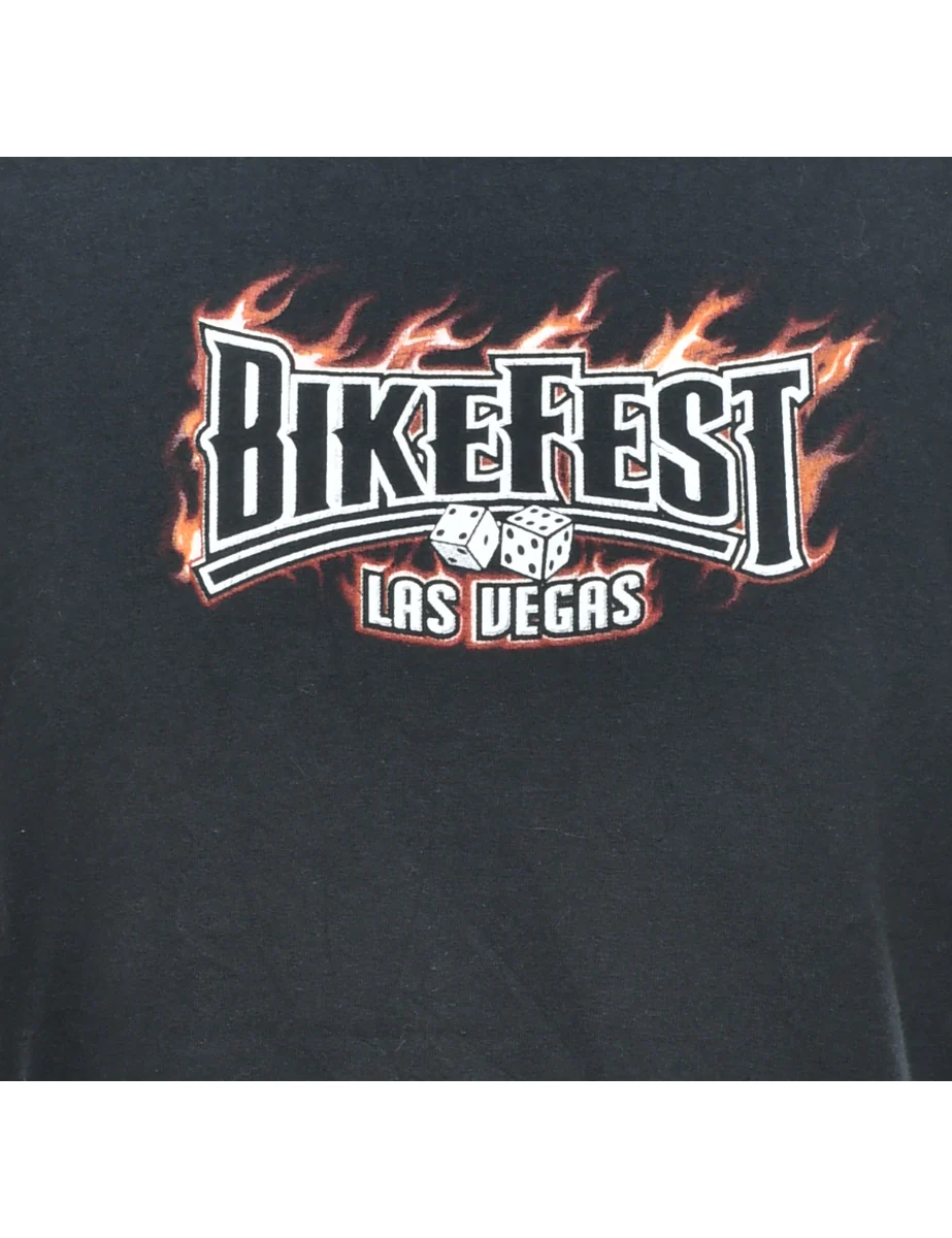 Vintage Las Vegas Bike Fest Printed T-shirt - L - Image 3