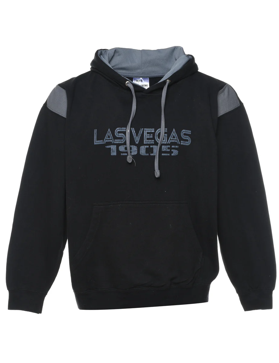 Vintage Las Vegas Black & Grey Printed Hoodie - L