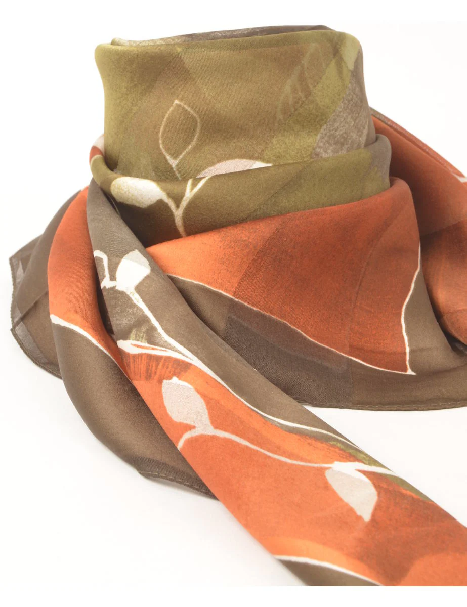 Leafy Print Scarf - L - Image 2