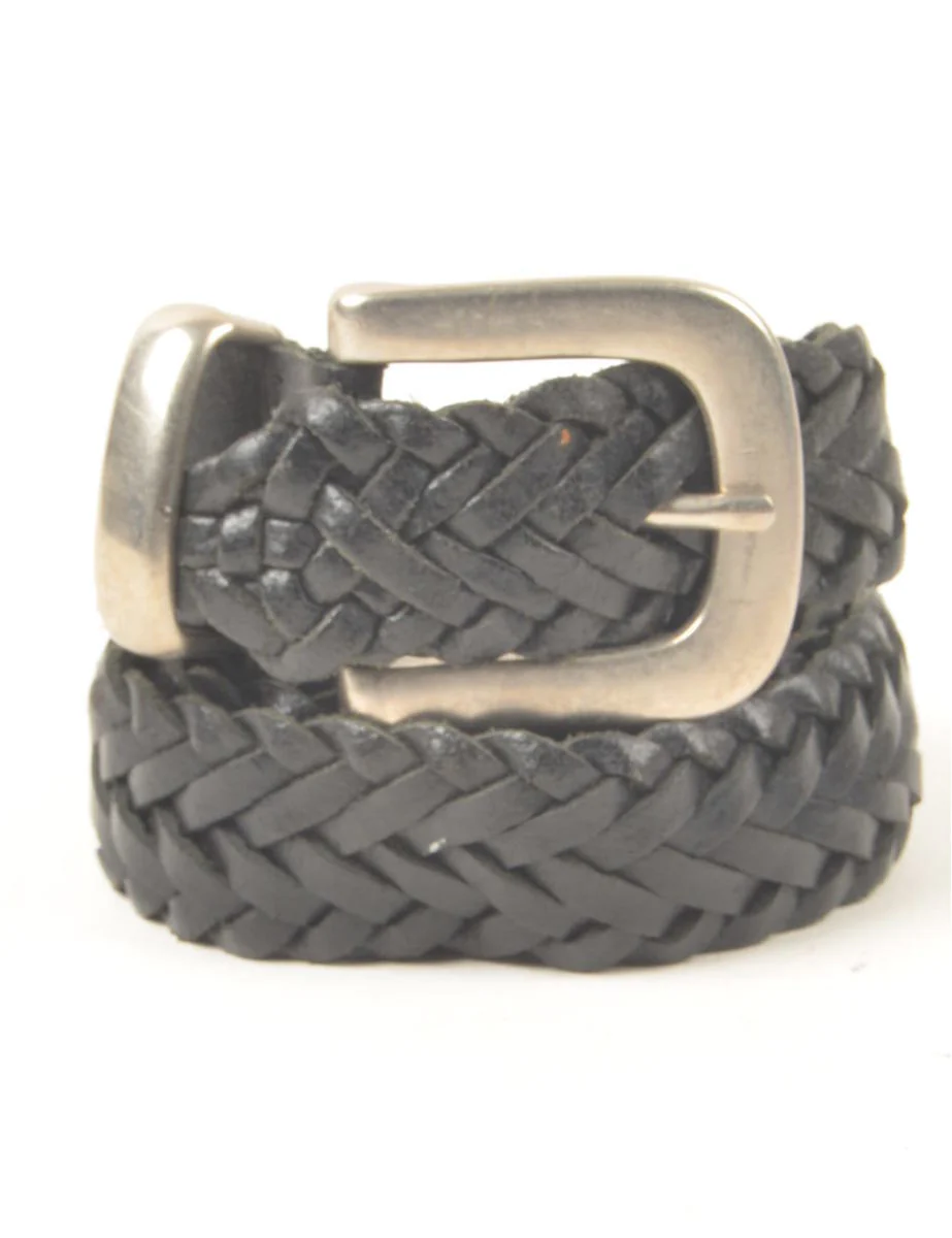Vintage Leather Woven Belt - M