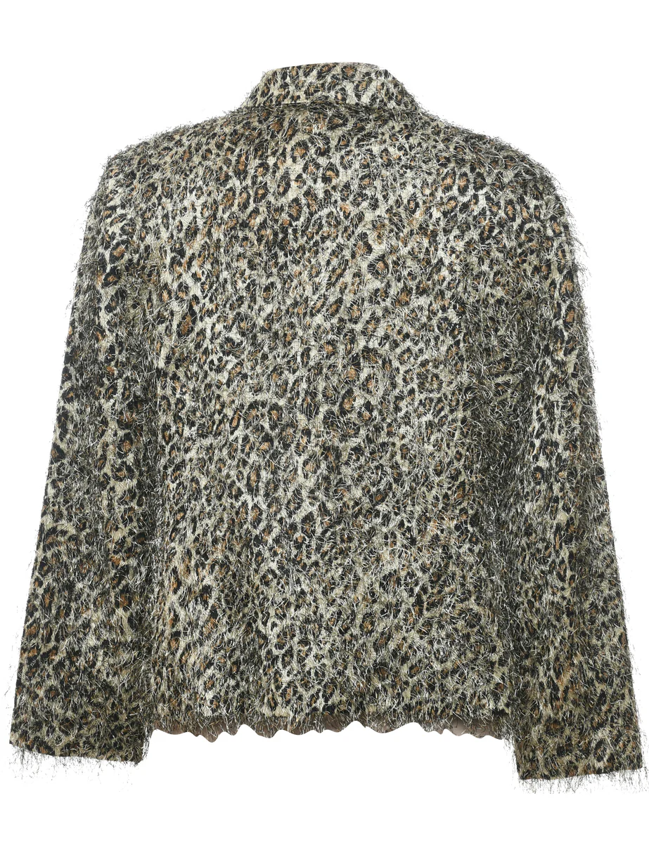 Vintage Leopard Print Jacket - L - Image 2