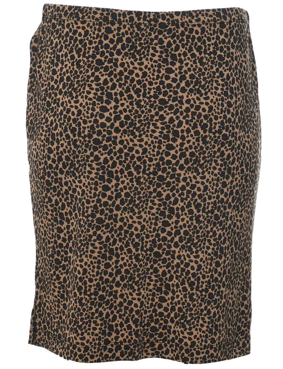 1990s Vintage Leopard Print Pencil Skirt - M - Image 2