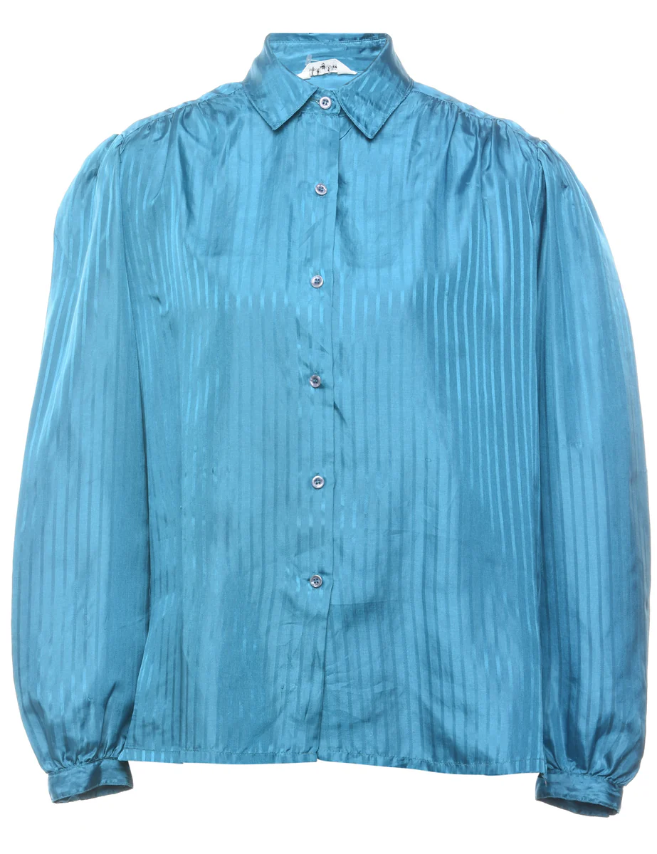 Vintage Light Blue Blouse - XL