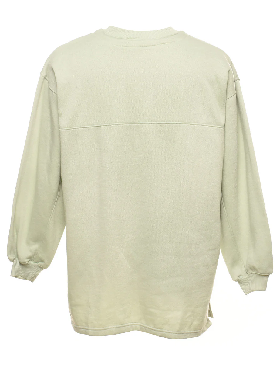 Vintage Light Green Plain Sweatshirt - L - Image 2