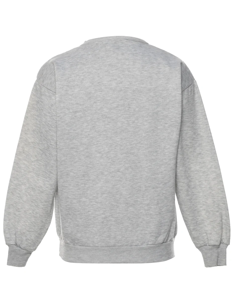 Light Grey Plain Sweatshirt - S - Image 2