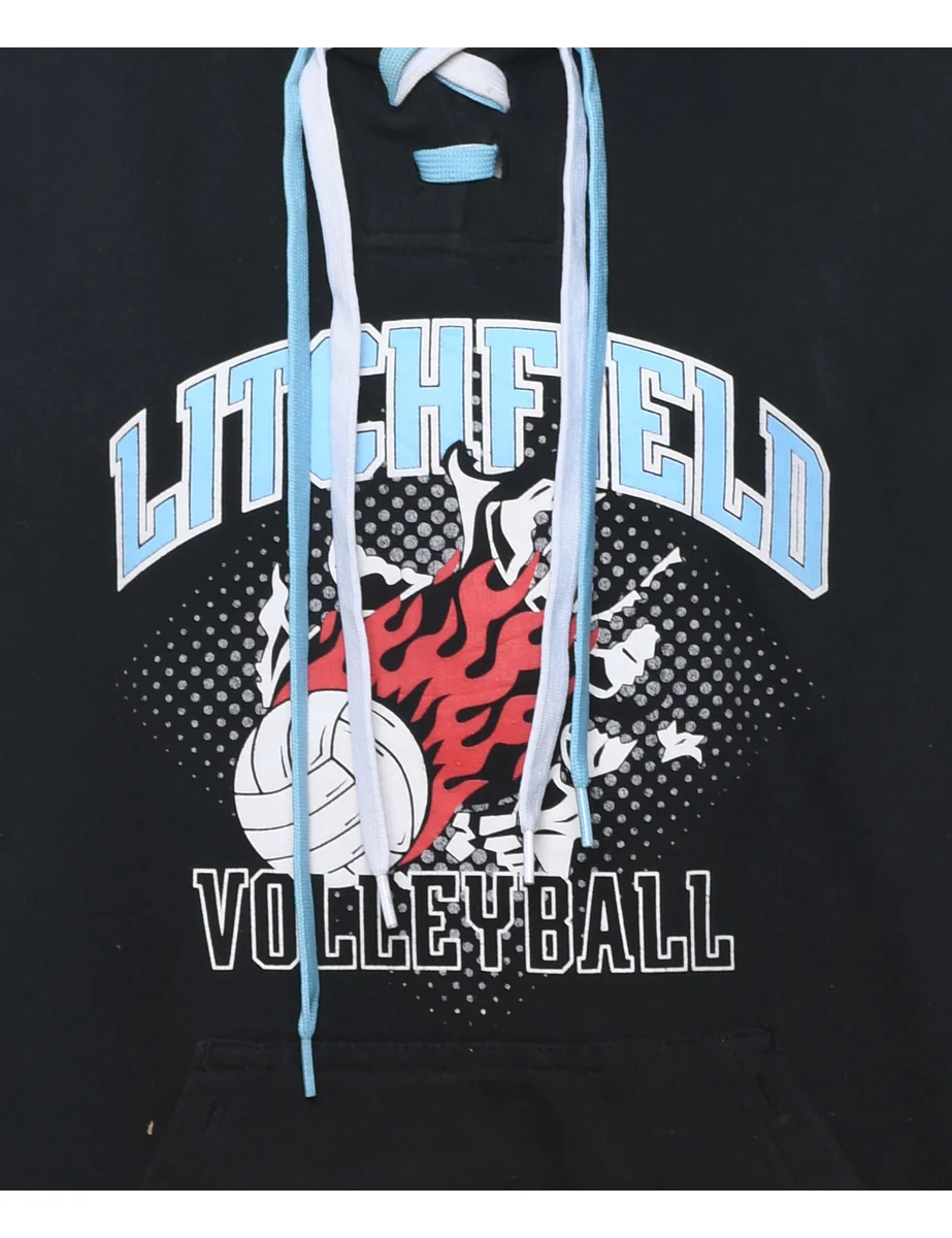Vintage Litchfield Volleyball Printed Hoodie - S - Image 3