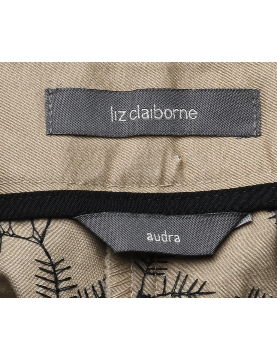 Vintage Liz Claiborne Beige & Black Embroidered Chinos - W30 L30 - Image 4