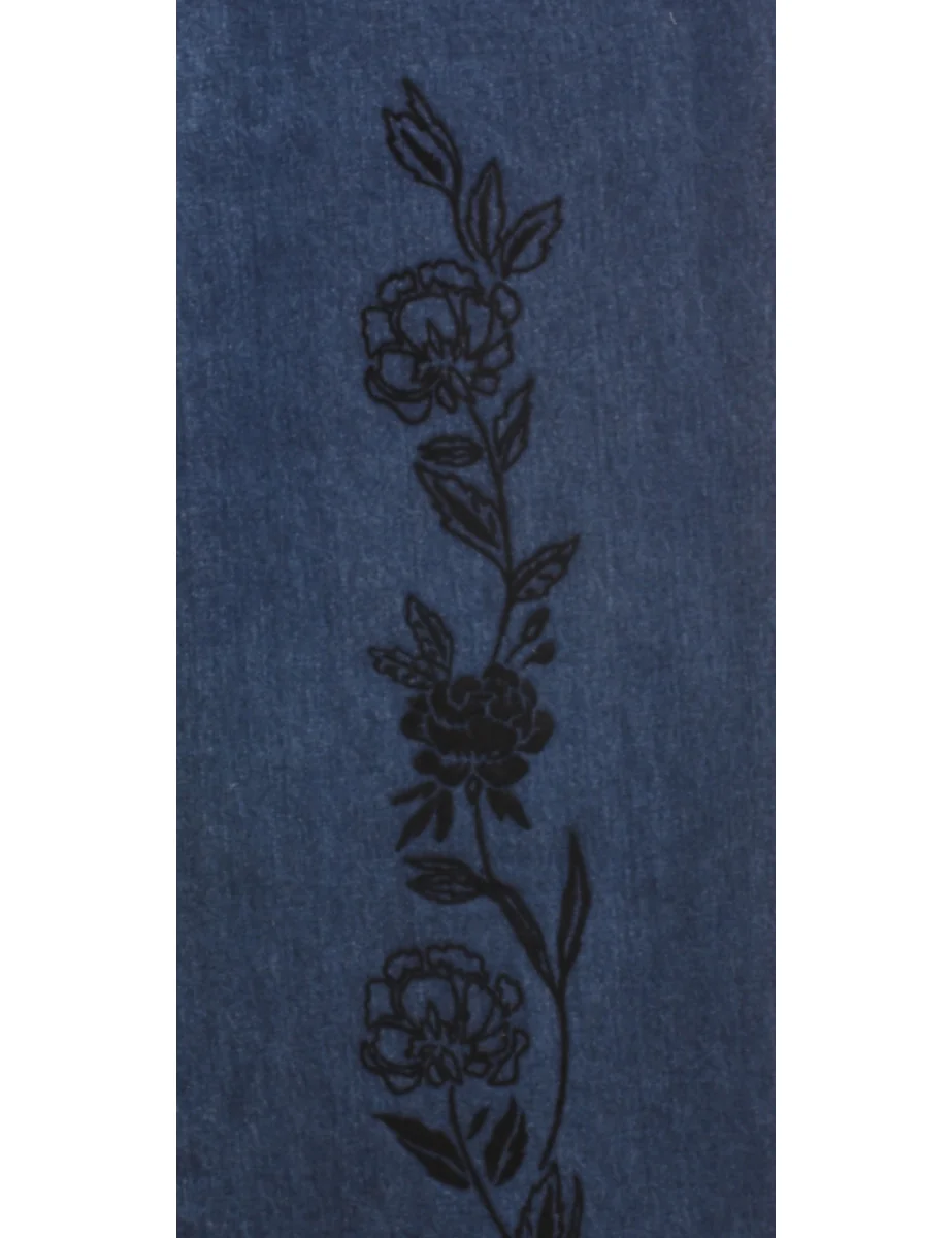 Vintage Liz Claiborne Black & Dark Wash Floral Jeans - W34 L31 - Image 3