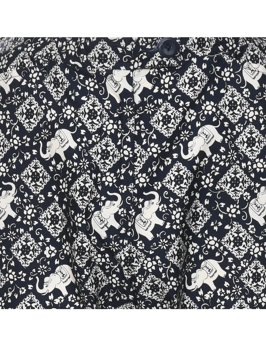 Vintage Liz Claiborne Black & White Elephant Print Trousers - W30 L29 - Image 3