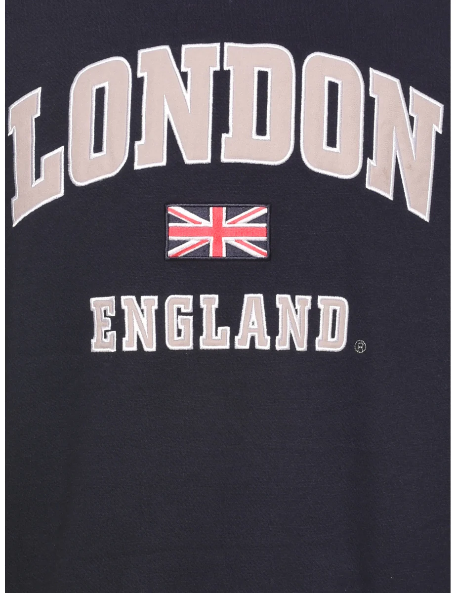 Vintage London England Embroidered Sweatshirt - M - Image 3